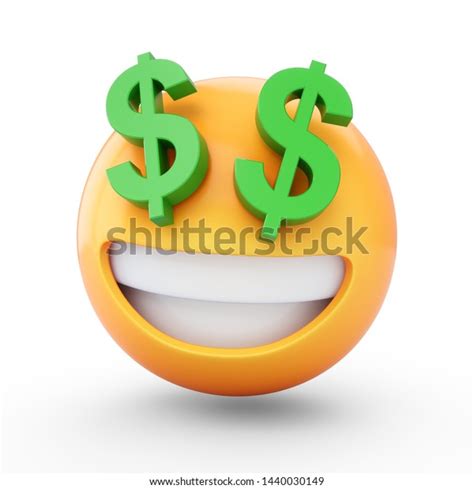 3d Rendering Rich Emoji Isolated On: ilustrações stock 1440030149 ...