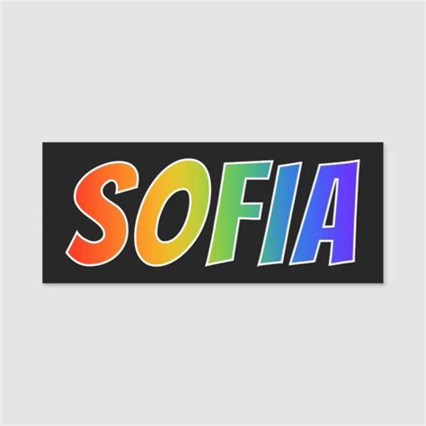 First Name "SOFIA": Fun Rainbow Coloring Name Tag | Zazzle | First ...