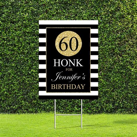 60th Birthday Yard Sign, Birthday Party Decorations, 18"x24" or 24"x36" Printed Sign by ...