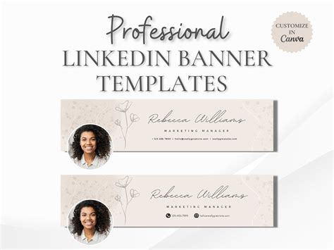 Professional LinkedIn Banners - Customizable in Canva