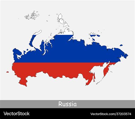 Russia flag map Royalty Free Vector Image - VectorStock