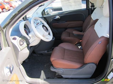 Pelle Marrone/Avorio (Brown/Ivory) Interior 2012 Fiat 500 c cabrio ...