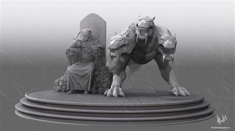 Hades and Cerberus sculpt by htbuffalo on DeviantArt