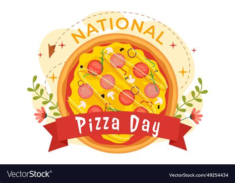 National pizza day on february 9 with various Vector Image