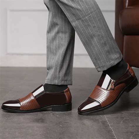 kpoplk Mens Casual Dress Shoes,Classic Style Mens Shoes Fashion Metal ...