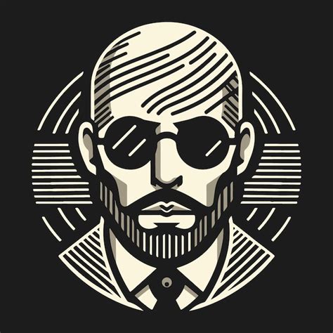 Vector de hombre de negocios calvo estilo doodle dibujado a mano | Vector Premium