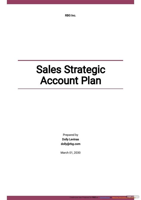 Sales Target Account Plan Template - Google Docs, Word, Apple Pages ...