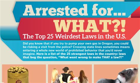 Arrested for What? The Top 25 Weirdest Laws in the U.S. [Infographic] | Only Infographic