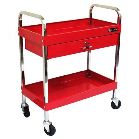 Excel 30 in. 1-Drawer Steel Tool Cart in Red-TC303D-Red - The Home Depot