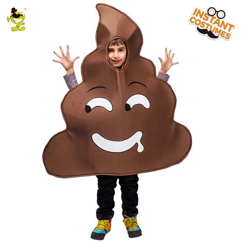 Boy Halloween Evil Poop Costumes Fancy Dress Emoticon Jumpsuit Cosplay Halloween Party Poop ...