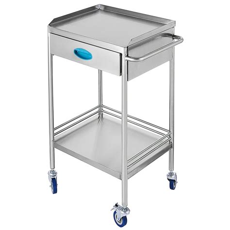 VEVOR Utility Cart with 2 Shelves，Shelf Stainless Steel with Wheels ...