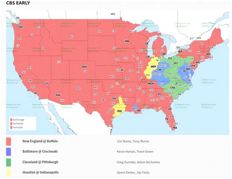 NFL Week 18 TV coverage maps