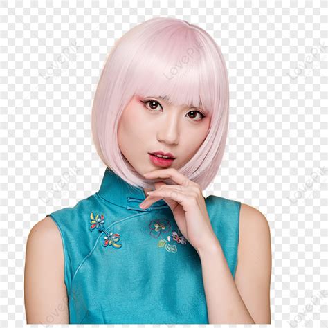 Cheongsam Beauty Wig Creative Shooting PNG Image Free Download And Clipart Image For Free ...