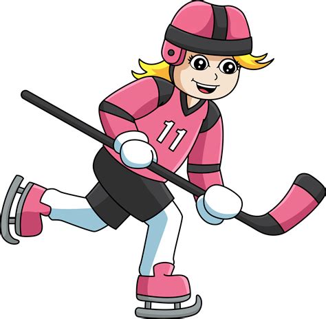 Girl Playing Hockey Cartoon Colored Clipart 7066860 Vector Art at Vecteezy