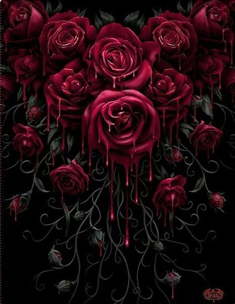 Bloody Black Rose Wallpaper