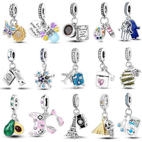 925 Silver Charms Firefly Plane Headset Dangle Charm Fit Original ...