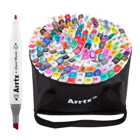 Arrtx Dual Tip 168 Color Marker Pen Set Alcohol Art Sketch Pen Marker for Drawing Painting ...