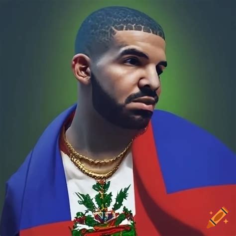Drake with haitian flag