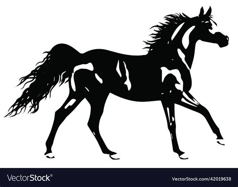 Black and white crazy horse Royalty Free Vector Image