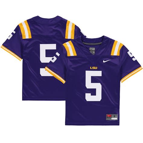 Youth Nike #5 Purple LSU Tigers Replica Football Jersey