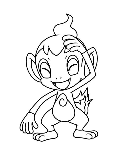 Pokemon Chimchar coloring pages - Free Printable