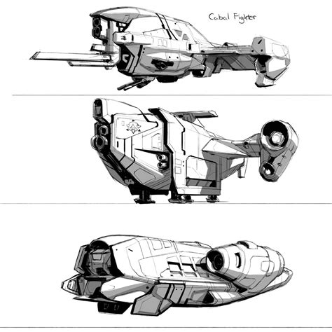 ArtStation - Destiny: Cabal Spacecraft iteration, Isaac Hannaford Space Ship Concept Art ...