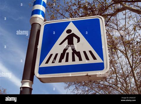 Zebra Crossing Sign Stock Photo - Alamy