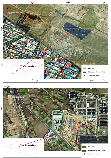 The location of each of the three solar power plants and the ...