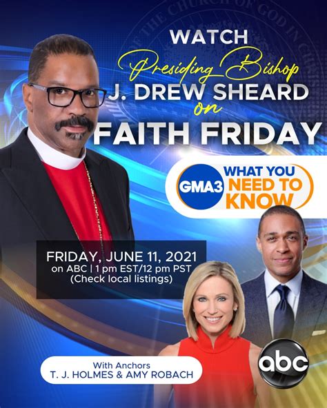 Watch Presiding Bishop J. Drew Sheard on GMA3’s Faith Friday - Church Of God In Christ