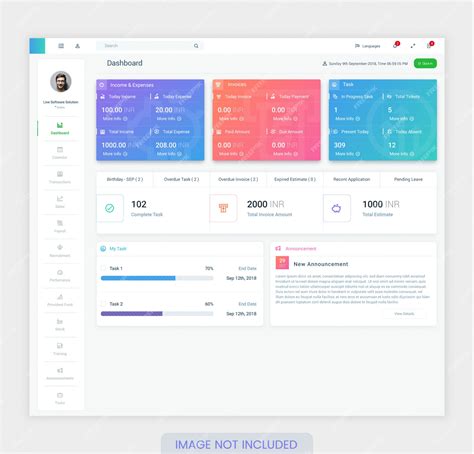 Premium Vector | Employee dashboard design template for ui ux design ...