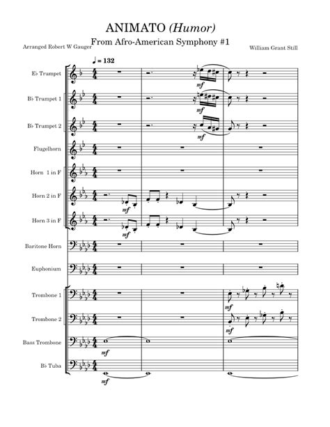 Afro-American Symphony – William Grant Still ANIMATO Sheet music for Trombone, Euphonium, Tuba ...