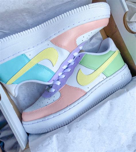 Pastel custom colour way Air Force 1s | Etsy