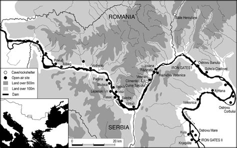 Map of the Iron Gates region (after Bonsall et al. 2008. Courtesy of ...