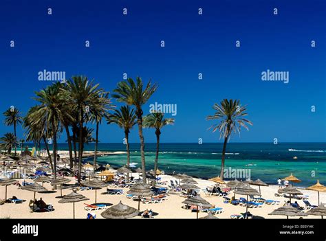 Beach in the Oasis Zarzis Djerba Island Tunisia Stock Photo - Alamy