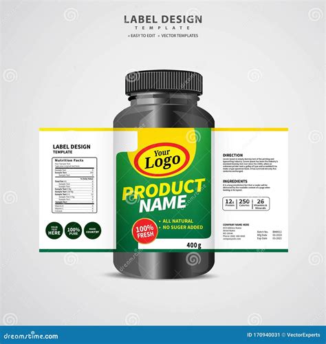 Bottle Label, Package Template Design, Label Design, Mock Up Design Label Template Stock Vector ...