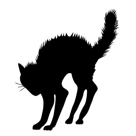 Angry Arched Scary Halloween Black Cat Silhouette - Vinyl Wall Art ...