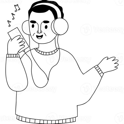 Man with headphones 35147784 PNG