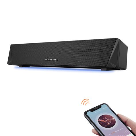 TaoTronics Wireless Computer Speakers, Bluetooth Sound Bar with 3 RGB ...