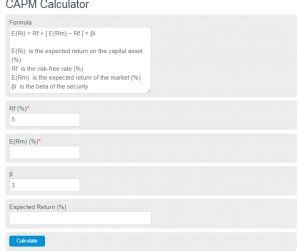 CAPM (Capital Asset Pricing Model) Calculator - Calculator Academy