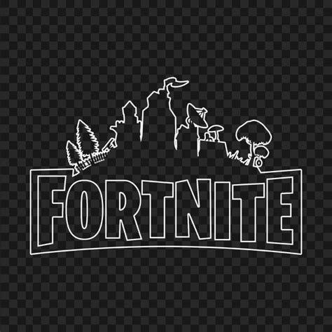 HD White Outline Fortnite Logo Silhouette PNG | Citypng