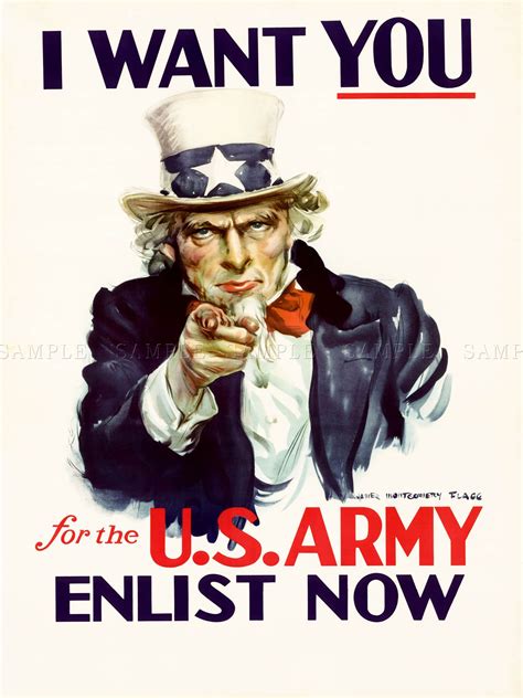 ADVERT UNCLE SAM RECRUITMENT US ARMY I WANT YOU ART POSTER PRINT LV7068 | eBay