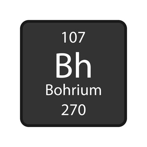 Bohrium symbol. Chemical element of the periodic table. Vector ...