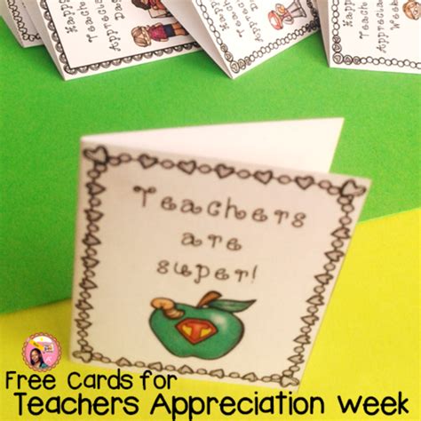Free Teachers Appreciation Week Cards - 8 Cards | Nyla's Crafty Teaching