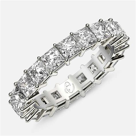 Eternity Ring with Prong Set Princess Cut Diamonds in Platinum