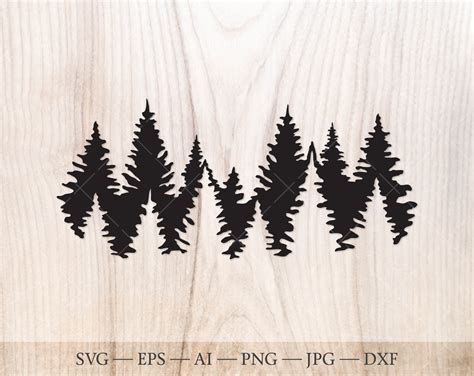 Forest SVG Treeline Silhouette SVG Cut File. Pine Tree Svg - Etsy