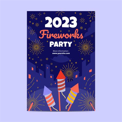 Fireworks Party Poster 14320403 Vector Art at Vecteezy