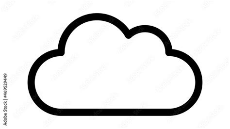 Simple cloud line drawing illustration (black line) Stock Illustration ...