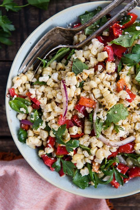 Roasted Corn Salad with Fresh Herbs — Foraged Dish