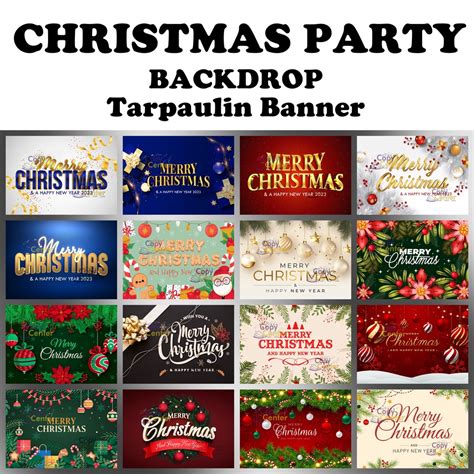 Merry Christmas Party Backdrop Tarpaulin Banner Happy New Year EXTRA ...