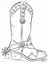 Cowboy Boot Coloring Page Printable Pages sketch template
